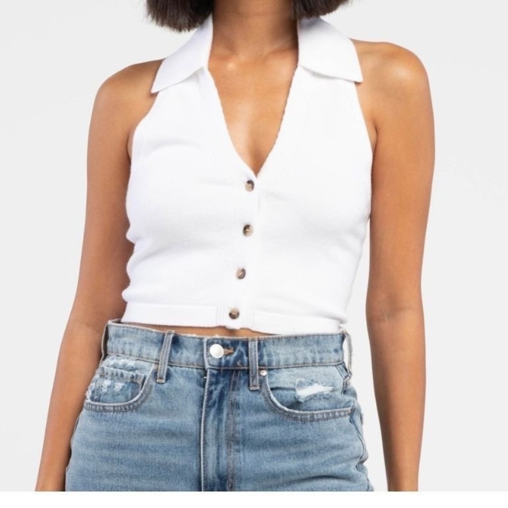 RSQ Solid Johnny Collar NWT Women's Halter Sweater Large